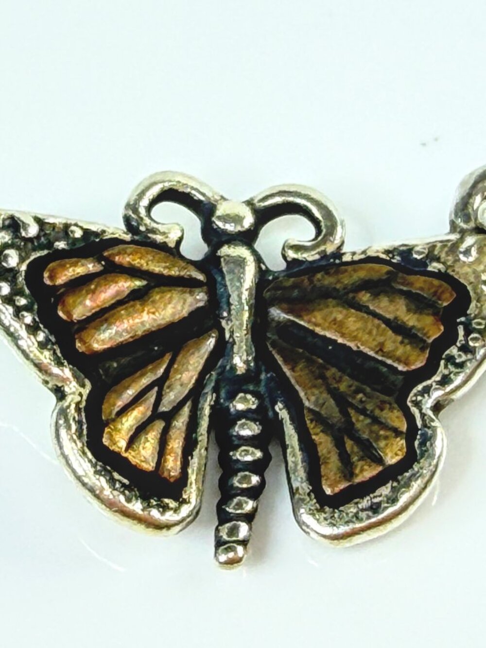 James Avery Sterling Silver Butterfly Charm Multitone Accent 2.5g JR2113